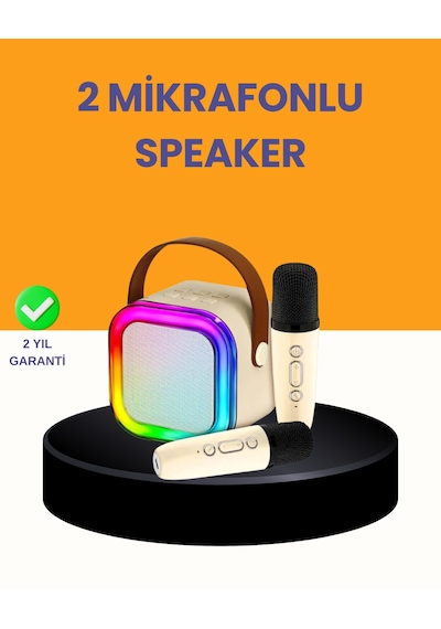 Çift - 539 - Mikrofonlu Kompakt Karaoke Hoparlör Uzun - Glblseme - Pil Ömrü