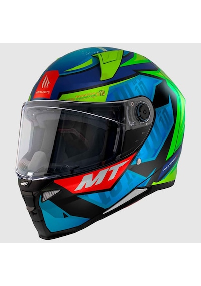 Mt Targo S Diogo Moreria C7 Gloss Kapalı Kask Mavi - Yeşil