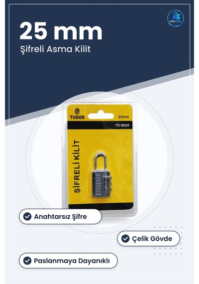 Şifreli Asma Kilit 25 Mm Anahtarsız Dolap Kapı Kasa Güvenlik Çeli