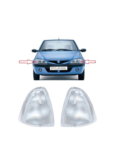 Dacia Solenza 2003-2005 Uyumlu Sağ + Sol Ön Sinyal Lambası Takımı Duylu 2 Adet 6001546540 6001546541