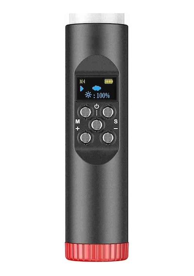 Fuchsia Fm-128rgb Oled Ekran Göstergeli Rgb Led Işıklı Su Geçirmez Aydınlatma Çubuğu Siyah