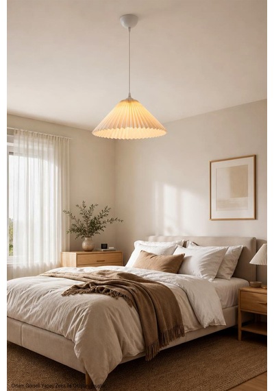 Hanna Modern Pileli Şapkalı Bohem İskandinav Tasarımlı Krem Sarkıt Avize - Salon, Yatak Odası,mutfak,antre,çalışma Odası Dekoratif Aydınlatma Krem Krem Hanna Modern Pileli Şapkalı Bohem İskandinav Tasarımlı Krem Sarkıt Avize - Salon, Yatak Odası,mutfak,antre,çalışma Odası Dekoratif Aydınlatma Krem Krem