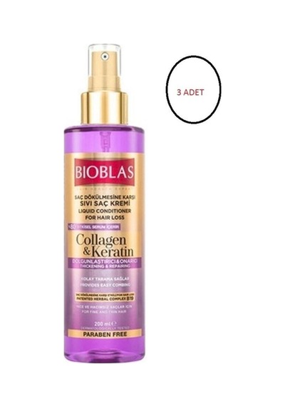 200 Ml Kolajen+keratin Sıvı Saç Kremi X 3 Adet