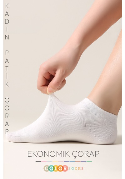 10 Çift Cotton Kadın Patik Çoraplar Seti Extra Soft KARIŞIK