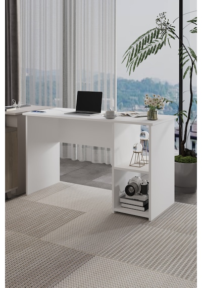 Lina Modern Çalışma Masası 120x60 Cm Raflı Bilgisayar Masası Ofis Ve Ev Çalışma Masası Beyaz Lina Modern Çalışma Masası 120x60 Cm Raflı Bilgisayar Masası Ofis Ve Ev Çalışma Masası Beyaz