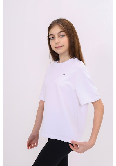 Toontoy Kids Toontoy Kız Çocuk Göğüsü S Baskılı Tişört Beyaz