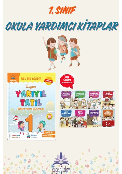Üçgen 1.sınıf Yarıyıl Tatil Kitabı 1.dönem Konularını Kapsar - Hikaye Seti Hediyeli