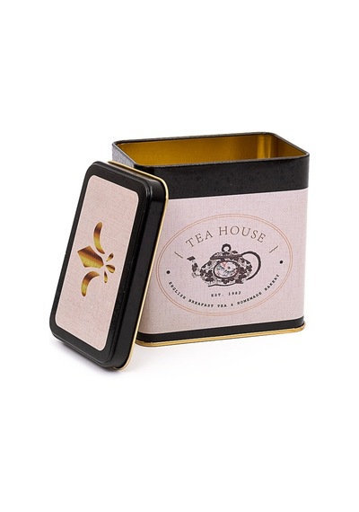 Azura Tea Desenli Dikdörtgen Metal Saklama Kabı 8 x 12 x 12 CM 1 L Çok Renkli