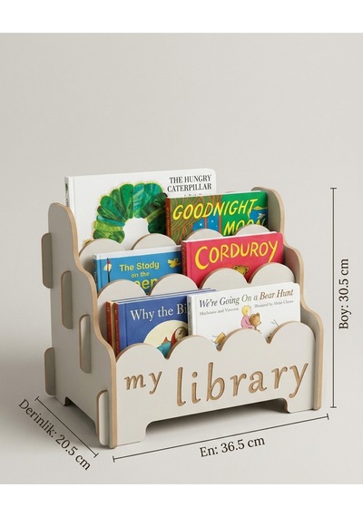 Montessori Ahşap Çocuk Kitaplık Gri Eğitici Ve Dekoratif Tasarım My Library Gri Montessori Ahşap Çocuk Kitaplık Gri Eğitici Ve Dekoratif Tasarım My Library Gri
