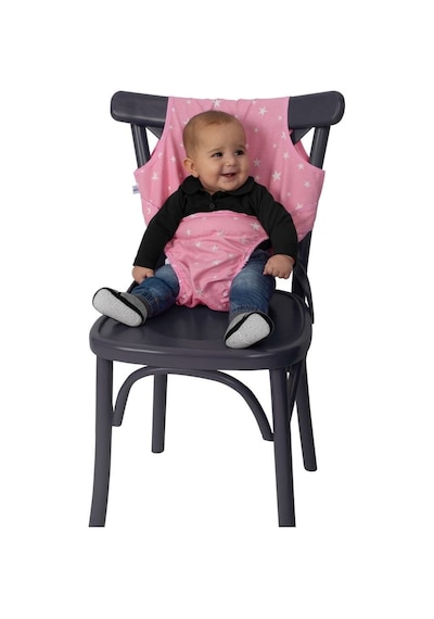 Sevi Bebe Kumaş Mama Sandalyesi Art-152 Pembe Yıldız Çok Renkli