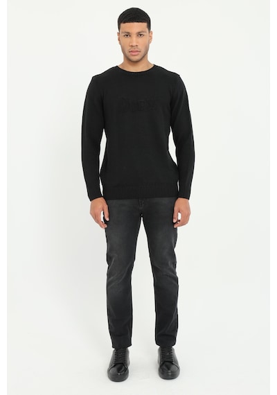 Dufy Erkek Slim Fit Bisiklet Yaka Siyah Triko-18545