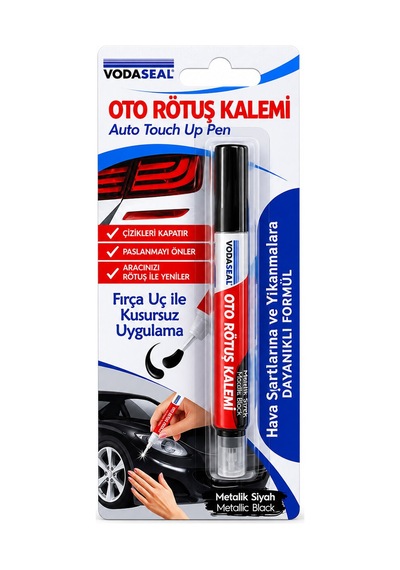12 Adet Metalik Siyah Oto Rötuş Kalem Fırça Uç 5ml 5570