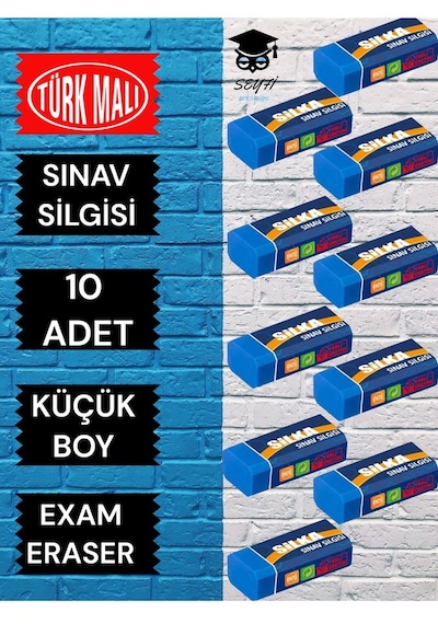 10 Adet Küçük Boy Sınav Silgisi Türk Malı