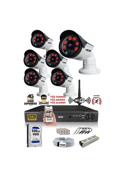 IDS DS-2015HD-SET6-500-ARRAY 6 Kameralı 1080P Full HD 5 MP Sony Lensli Kamera Seti - 2015