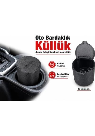 Oto Küllük , Bardaklıkta Kullanılan Küllük , 7cm Boy , Koku Önleyici Araba Küllüğü