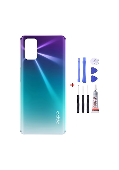Oppo A72 Mavi Arka Cam Kapak Pil Kapağı Tamir Set B7000 Set Mavi