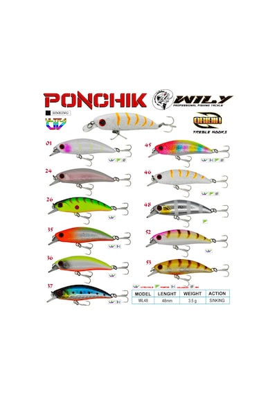 Wily Ponchik 4,8 cm Maket Balık 3,5 gr Sinking