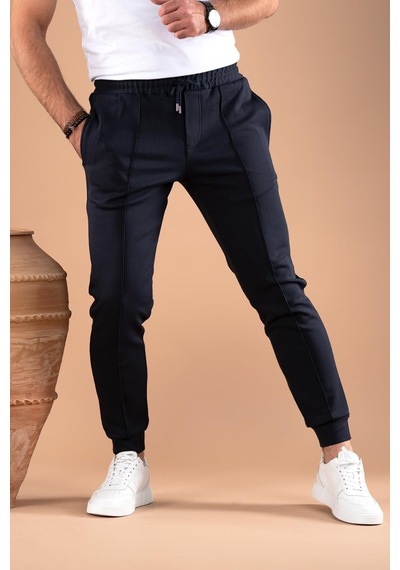 Slimfit Dar Paça Beli Lastikli İplikli Likralı Jogger Pantolon 001
