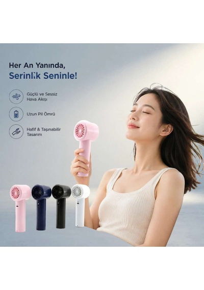 Dijital Göstergeye Sahip Mini El Fanı - 5w Hız