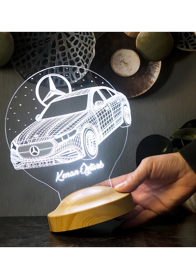 Mercedes Logo Tasarımlı, Mercedes Benz Figürlü Led Masa Lambası