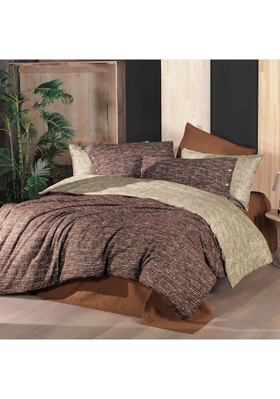 Glamis King Size Battal Boy %100 Pamuk Flanel Pazen Nevresim Takımı Taba Taba