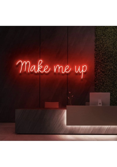 Make Me Up Yazılı Neon Tabela Kırmızı