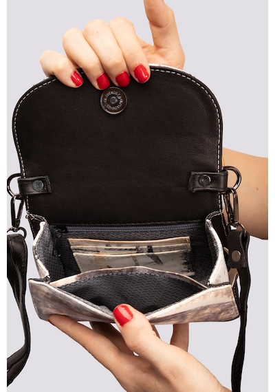 Westbag Kadın Hakiki Deri Kapaklı Omuz Çantası Kartlık Ve Anahtarlık Bölmeli Küçük Boy GRİ