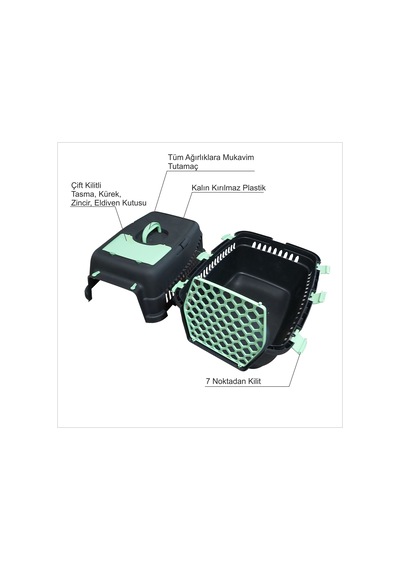 M3 Decorium Kedi Köpek Taşıma Çantası 66 x 46 CM + Kum Kabı Kutusu