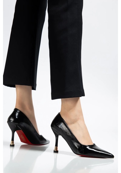 Ketrin Stiletto Rugan Ayakkabı Siyah