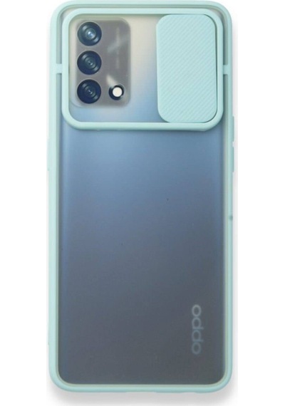 Oppo A74 ile Uyumlu Kapak Lensi Açılır Kapanır Kamera Korumalı Silikon Kılıf