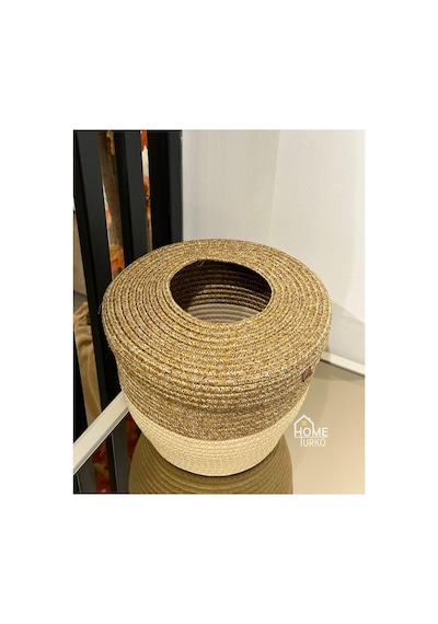 Home Turko Jüt, Hasır, Çöp Kovası, Mutfak Çöp Kovası, Banyo Çöp Kovası, Doğal, Natürel, Jüt Kova, Modern K Diğer