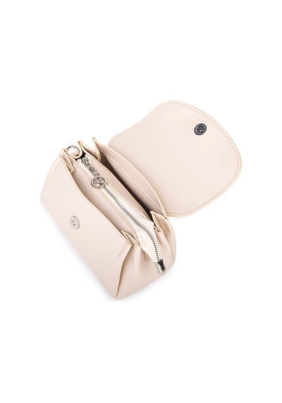 Nas Bag Kadın Mini Sade Şık Omuz Ve Postacı Çapraz Çanta En 20 Cm Boy 10 Cm Krem Krem - Krem