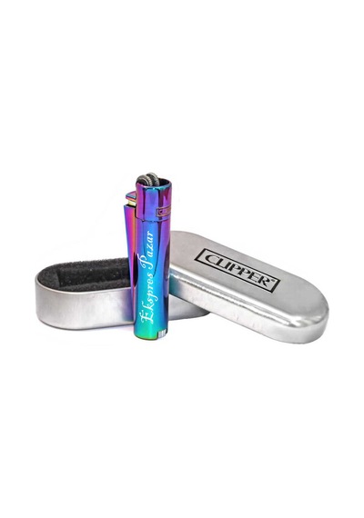 Clipper Kişiye Özel Metal Çakmak Özel Kutu ve Baskı Gökkuşağı