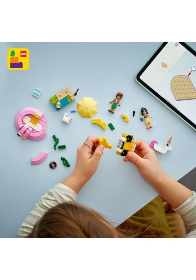 LEGO® Friends Tek Boynuzlu At ve Flamingo Havuz Partisi 42658 - 5 Yaş ve Üzeri Çocuklar için Yaratıcı Oyuncak Yapım Seti (99 Parça)