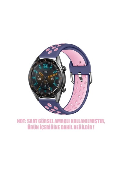 Lexroo Huawei Watch Gt 2e Rainbow Sport Band İçin Kordon Lacivert Pembe