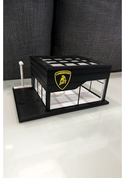 Lamborghini Showroom Tasarımlı Dekoratif Diorama 1:64