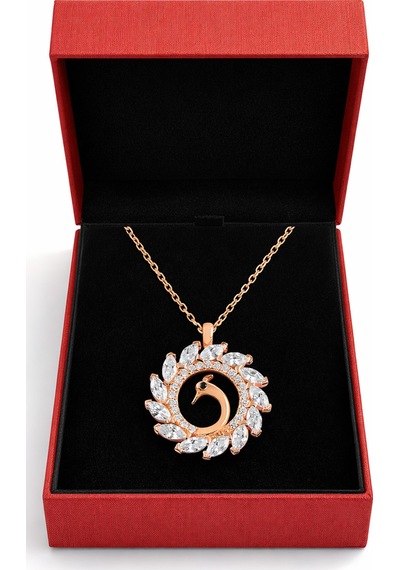 Çekirdekjewelry Kadın Rose Gold Kolye Tavus Kuşu Figürlü Taşlı Şık Kolye Modeli 925 Ayar Gümüş Pembe Çekirdekjewelry Kadın Rose Gold Kolye Tavus Kuşu Figürlü Taşlı Şık Kolye Modeli 925 Ayar Gümüş Pembe