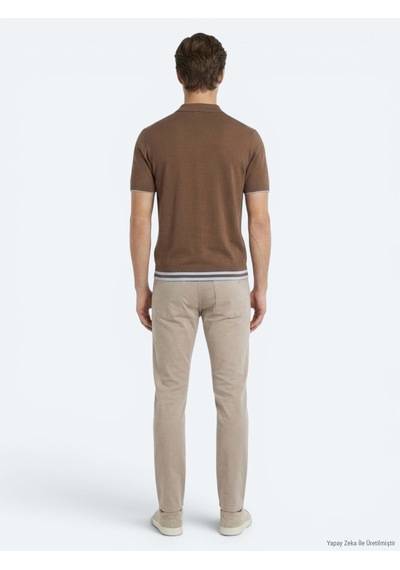 Kip Kahverengi Düz %100 Pamuk T-shirt "locale":"tr","value":"kahverengi" , "locale":"en","value":"brown"