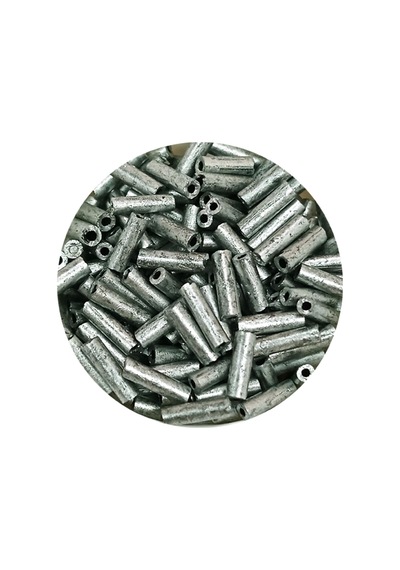Uzun Boru Kesme Boncuk Çap 2mm Uzunluk 10 Mm - 60 Gram - Desenli Gümüş - Bnc283