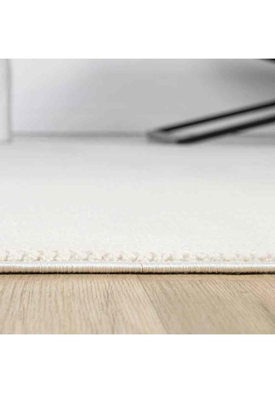 Saf Krem Beyaz Düz Dokulu Modern Halı - Mk12000krs Krem - Beyaz