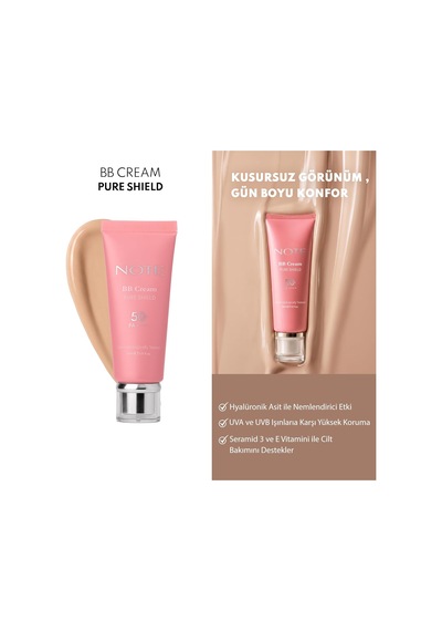 Bb Cream Pure Shield Spf 50+ Pa++++ Hyalüronik Asit Ve Seramid İçerikli Bb Krem - 10 Açık Diğer