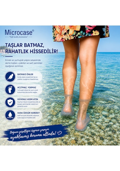 Microcase Unisex Şeffaf Deniz Ayakkabısı Nefes Alabilen Delikli Yapı Kaymaz Taban Al99099
