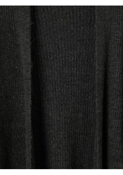 LC Waikiki Lc Waıkıkı Antrasit Şal Yaka Oversize Kadın Triko Hırka Xl-2xl