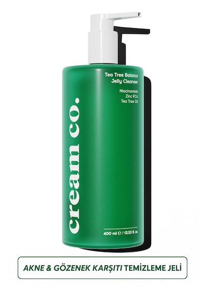 Cream Co. Tea Tree Balance Jelly Cleanser Akne ve Siyah Nokta Karşıtı Arındırıcı ve Dengeleyici Yüz Temizleme Jeli 400 ML