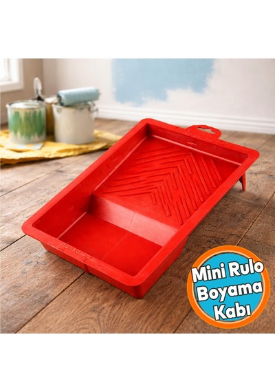 1 Adet Mini Rulo Boyama Kabı Pratik Kullanım Ergonomik Tasarım Dayanıklı Plastik Boya Haznesi Seti Genel