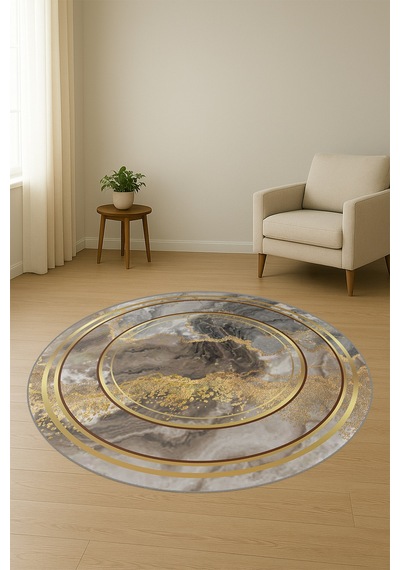 Dijital Baskı Modern Kaymaz Taban Halı H0343 Renkli