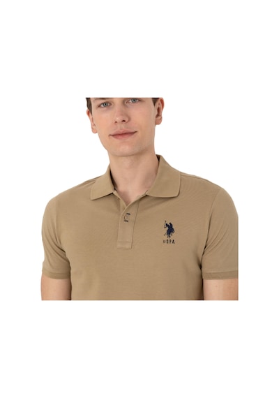 U.S. Polo Assn. Erkek Slim Fit Polo Yaka Basic Tişört Haki