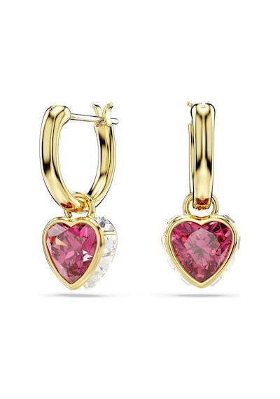 5684760 Swarovski Küpe Chroma:pe Mn Hoop Drop Heart Red/gos Çok Renkli