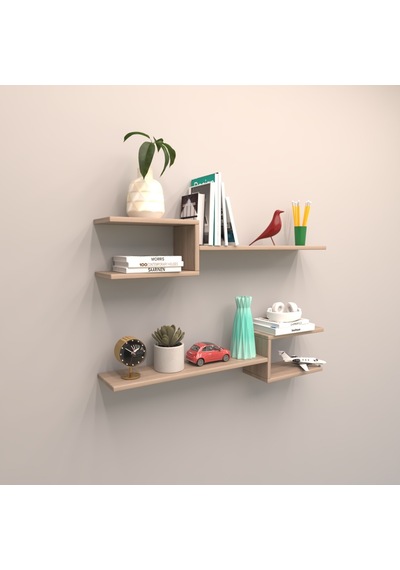 Rafkestir 2 Li Mızrak Duvar Raf Set Cordoba ( Mat )