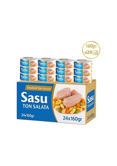 Sasu Fasulyeli Ton Salata İri Parça 24 x 160 G